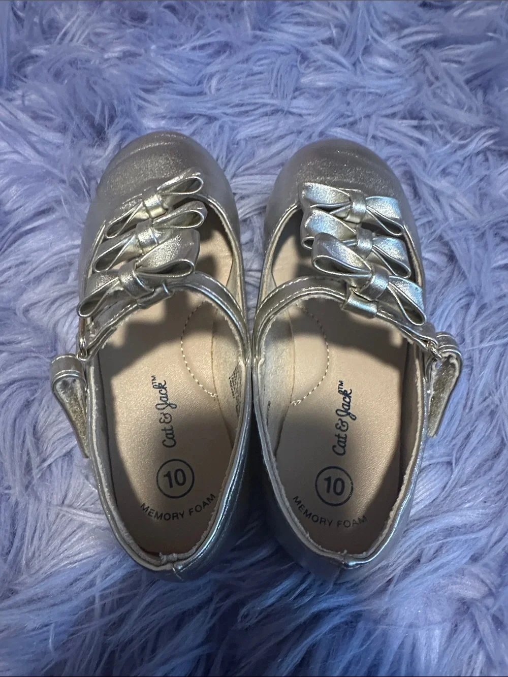 Cat & Jack Metallic Gold Bow Mary Janes for Kids